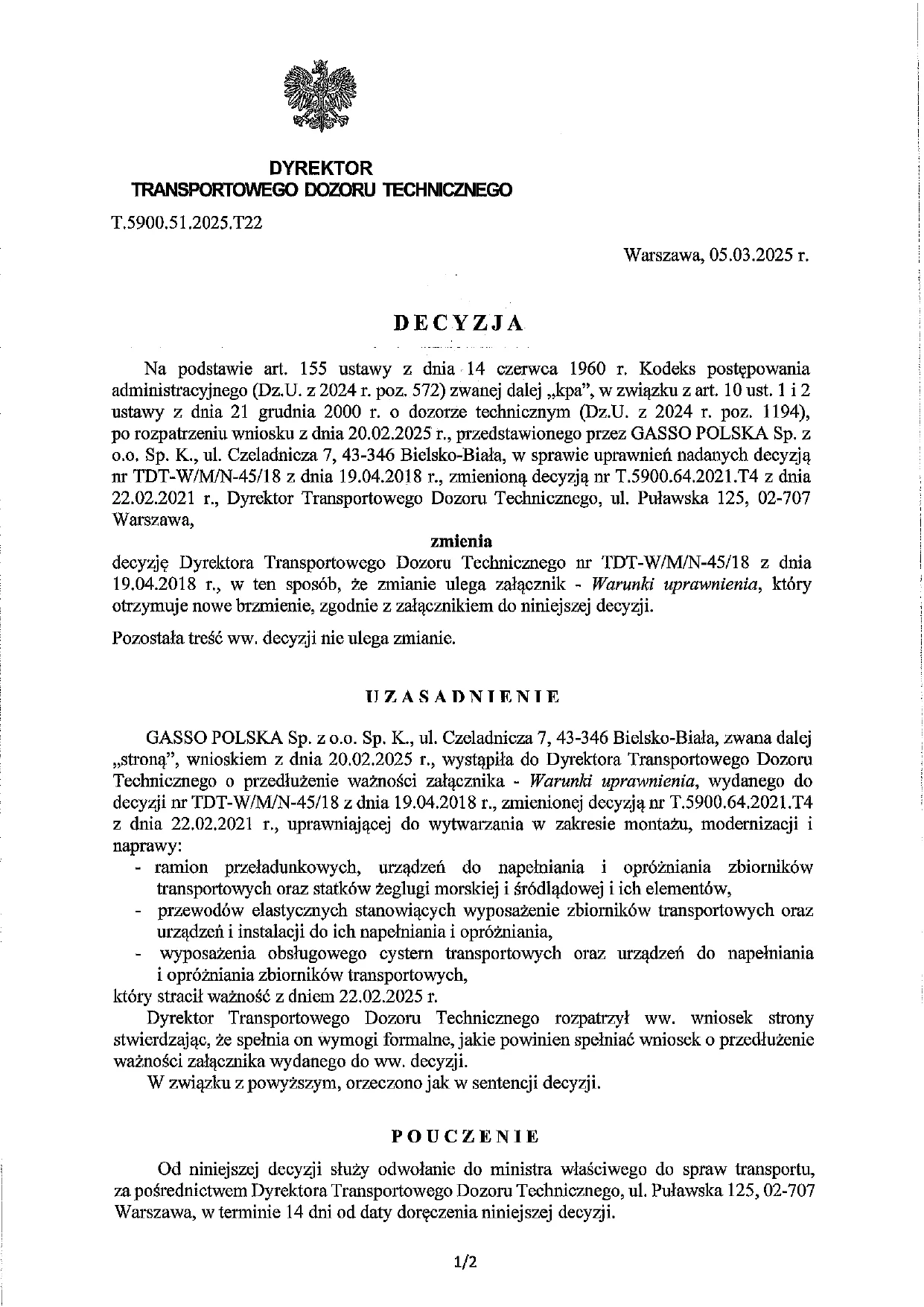 Miniaturka Uprawnienia TDT 2025