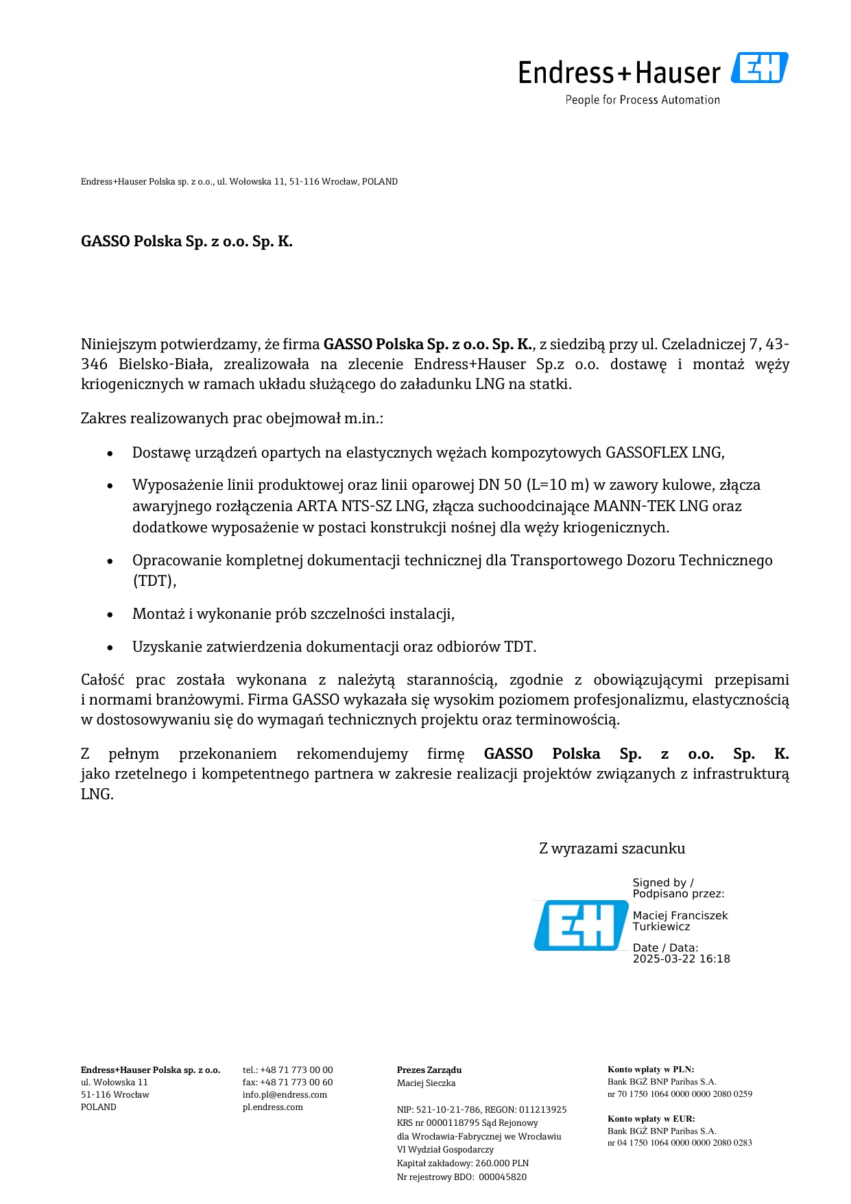 Miniaturka referencji - Endress+Hauser